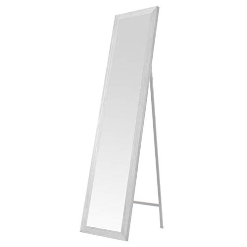 Espelho de Parede LOLAHOME (Branco - Madeira e Vidro - 37x157cm) LOLA HOME - Espelhos - branco, madeira, vidro, regulável