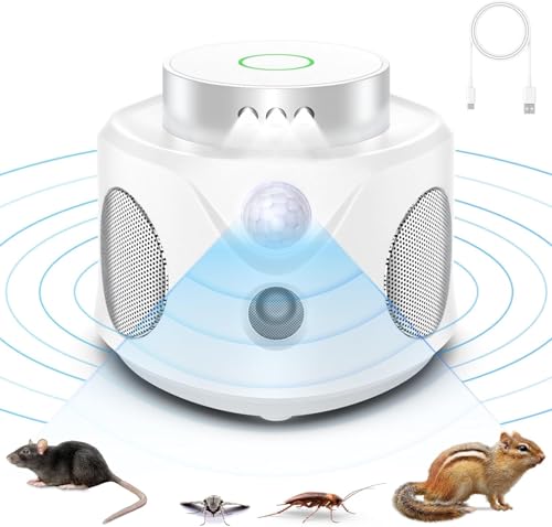 Repelente de Ratos Elétrico 360º com Luz Led Queenmew - Controle de pragas - repelente, ratos, elétrico, 360º, luz LED
