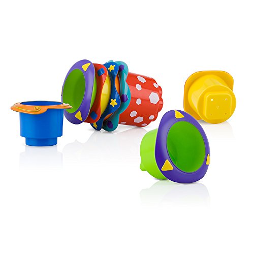 Brinquedo de Banho NUBY ID6152 (0.25 anos) Nuby - Brinquedos - 5 cubos, coloridos, motricidade fina, raciocínio lógico