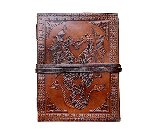 Caderno de Notas com Capa de Couro 18 Cm - Livro HG-LTHR - Cadernos e bloco de notas - capa de couro, 18 cm, livro, retro