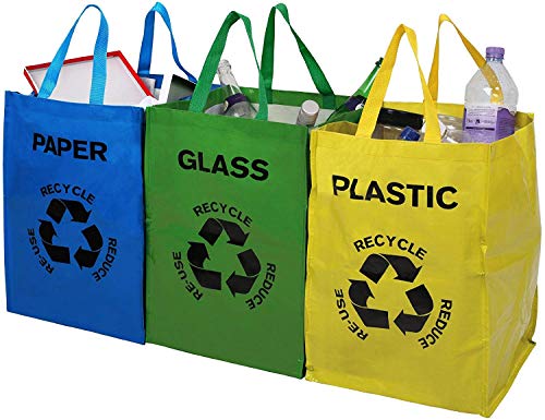 Conjunto de 3 Sacos de Reciclagem Selective com Alças Premier Housewares - Sacolas de lixo - reciclável, alça, conjunto