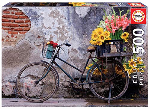 Puzzle 2D EDUCA BORRAS Bicicleta con flores (500 piezas) Educa Borrás - Quebra-cabeças de encaixar - puzzle, educa borrás, bicicleta com flores, 500 peças