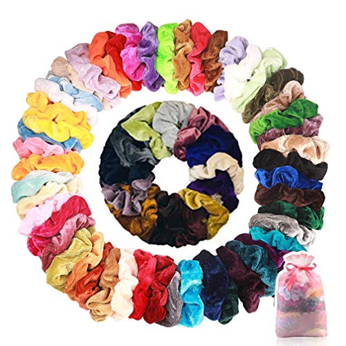 WANXIDA 50 Color Colector Terciopelos Gomas De Cabelo Wanxida - Prendedores de rabo de cavalo - colector, terciopelos, gomas de cabelo, 50 cores