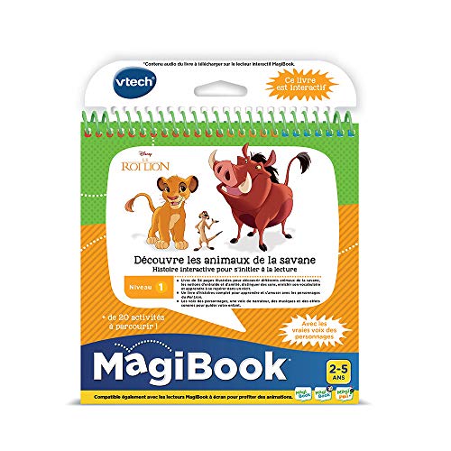 Brinquedo Educativo VTECH MagiBook Le Roi Lion - Découvre Les Animaux de la savane VTech - Livros - interativo, canções, teclado musical, francês