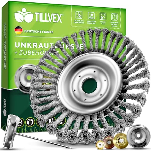 Escova TILLVEX para Desbrozadora (Aço Inoxidável - 35 cm) DWD-Company GmbH & Co. KG - Ferramentas - 35 cm, aço inoxidável, ergonómica, 25,4 x 20 mm