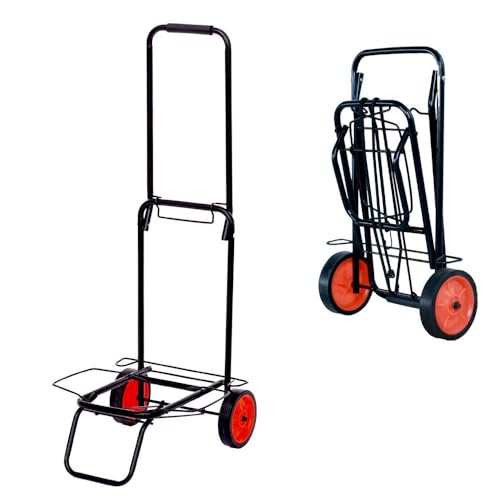 Carrinho de Praia Portátil HOMCOM | 34 x 45 x 100 cm - Preto LOLAhome - Carrinhos de mão - portátil, plegável, estrutura tubular, revestimento epóxi