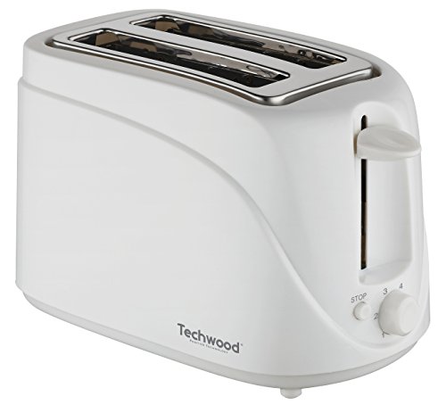 Torradeira Techwood TW-TO-02B | Branco (Preparação de Alimentos a Quente) TECHWOOD - Eletrodomésticos de cozinha - 2 ranhuras, botão parar, controlo automático, gaveta restos