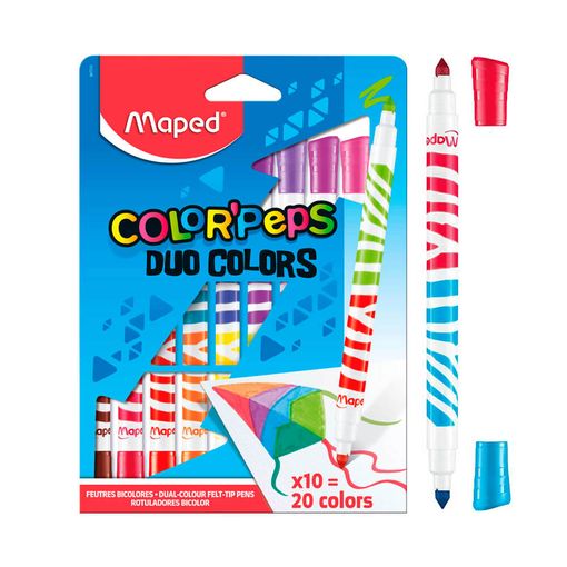 Lápis Cor Color Peps Duo MAPED (Multicor) Maped - Marcadores e marcadores de texto - multicor, laváveis, fáceis de aplicar, cores vivas