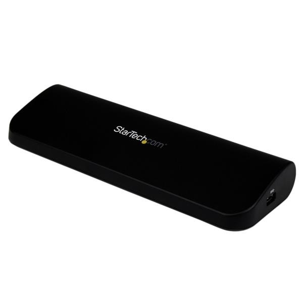 Suporte STARTECH.COM USB3SDOCKHDV em Preto STARTECH - Estações de acoplamento para laptops - usb 3.0, áudio, microfone, gigabit ethernet