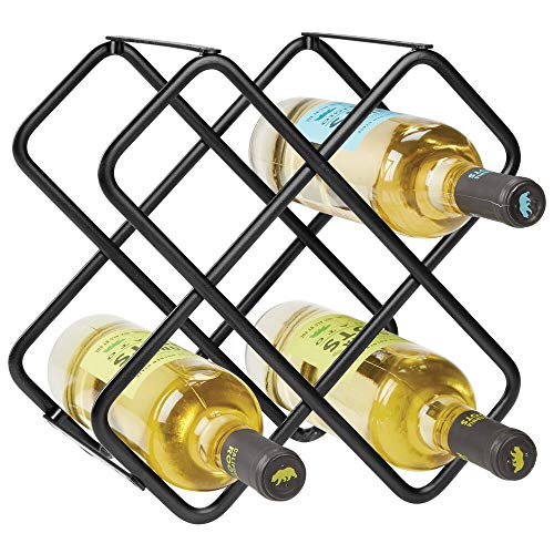 Suporte de Vinho mDesign 4 Tier Metal Wine Rack mDesign - Suportes para vinhos - suporte, vinho, 4 piares, metal