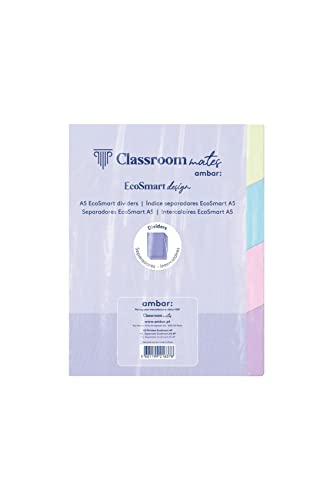 Índices separadores Ecosmart Ambar Classroommates A5 4 p. (Recondicionado Como Novo) Ambar - Passion, S.A. - Separadores de índice - índices, separadores, A5, recondicionado