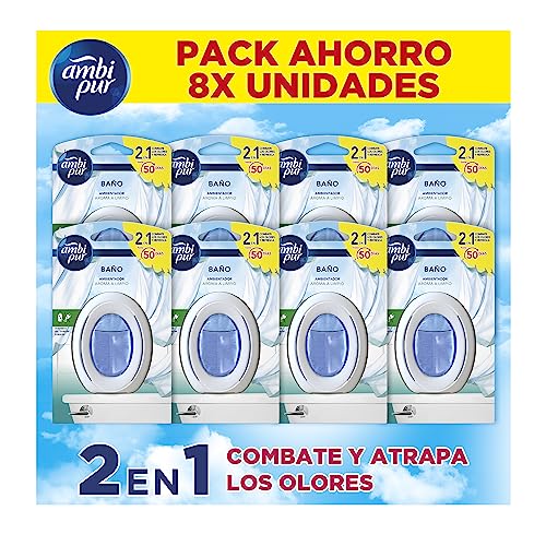 Ambientador para Casa de Banho AMBIPUR Aroma a Limpo (8 Unidades x 50 Dias) Procter & Gamble - Aromatizadores de ambiente - aroma limpo, casa banho, 8 unidades