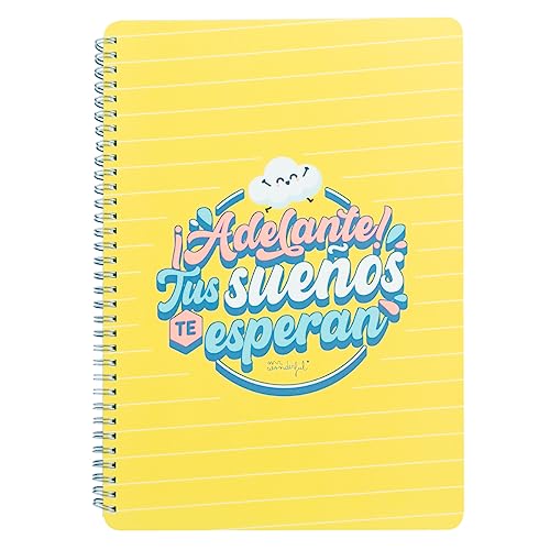 Caderno MR. WONDERFUL Adelante! Tus Sueños Te Esperan (A4) Mr. Wonderful - Cadernos e bloco de notas - a4, capa espiral, 160 páginas, FSC