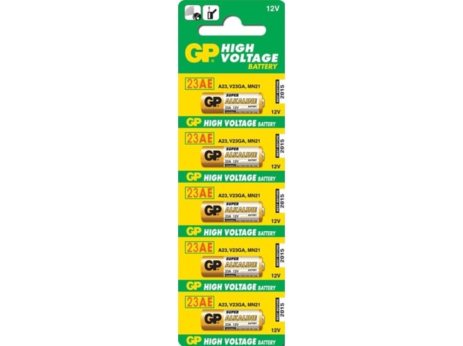 Pilhas Não Recarregáveis GP BATTERIES Ultra Alkaline GP 23AE C5 GP BATTERIES - Baterias de uso geral - alcalino, cilíndrico, 12V, A23