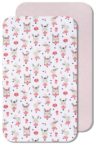 Lençol de Cama MINICUNA (Algodão - Rosa) Lovely Hippo - Roupa - algodão, rosa, esquinas elásticas