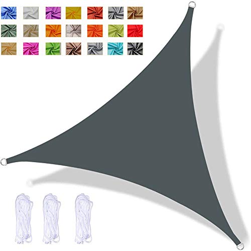 Guarda-Sol Triangular com Corda 3.6X3.6M Cinzento Escuro YAOYI - Toldos e gazebos - triangular, corda, cinzento escuro, 90% UV, 95% sombreamento