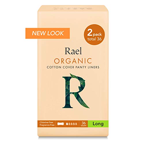 Rael Organics Long Cotton Pantyliner Unflavored 100% Organic Cotton Rael - Absorventes e protetores femininos - orgânico, algodão 100%, pantilhão
