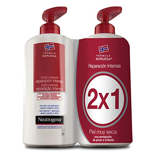 Loção Corporal NEUTROGENA Repairing (2x750ml) Neutrogena - Loção e hidratante - 2x750ml, pelo seca, 36 meses