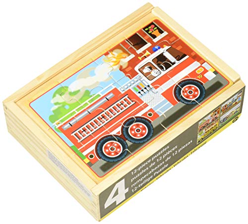 Jogo Didático MELISSA & DOUG Wooden Vehicle Puzzles (Idade Mínima: 3) Melissa & Doug - Quebra-cabeças - madeira, 3 anos, pinturas à mão, 6 peças