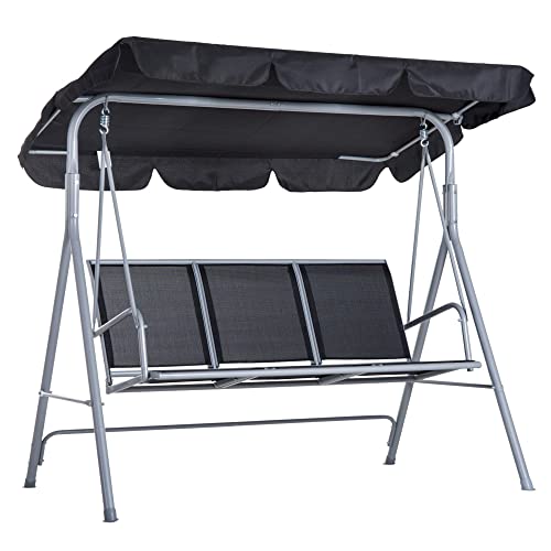 Baloiço Outsunny | 171 x 108 x 154 cm - Preto Outsunny - Baloiços de alpendre - baloiço, outsunny, 171 x 108 x 154 cm, preto