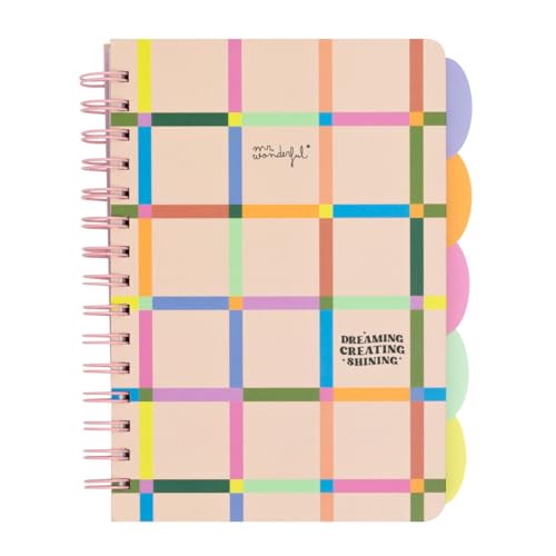 Caderno MR. WONDERFUL Dreaming, Creating, Shining Mr. Wonderful - Papel de impressora e copiadora - capa de cartão, folhas lisas, papel sem ácido, margens creme