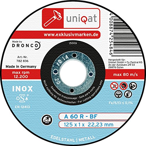 Conjunto de 10 Discos para Corte Dronco AS60TINOX115-PACK Dronco - Ferramentas - conjunto, 10 discos, corte, dronco, aço inoxidável