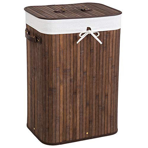 Cesto de Roupa TECTAKE Madeira (Castanho - Aço - 70x33x75 cm) TecTake - Aparelhos de lavanderia - madeira, dobrável, 70x33x75 cm, bolsa removível