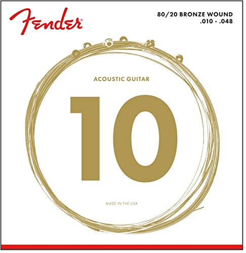 Set Cordas Guitarra Acustica 10-48 70Xl 80/20 Bronze Wound Ball End Fender - Acessórios para guitarra - guitarra acústica, cobre, zinco, 6 cordas