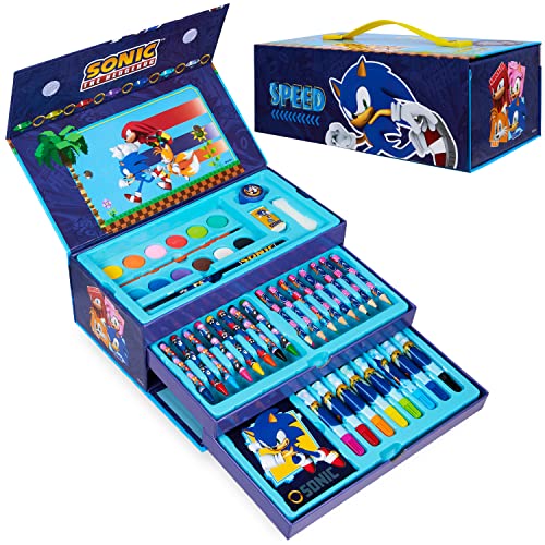 Sonic The Hedgehog Conjunto De Artes Plásticas F&F Stores - Organizadores de mesa - conjunto, artes plásticas, 6 cores, pincéis, esponja, espátula