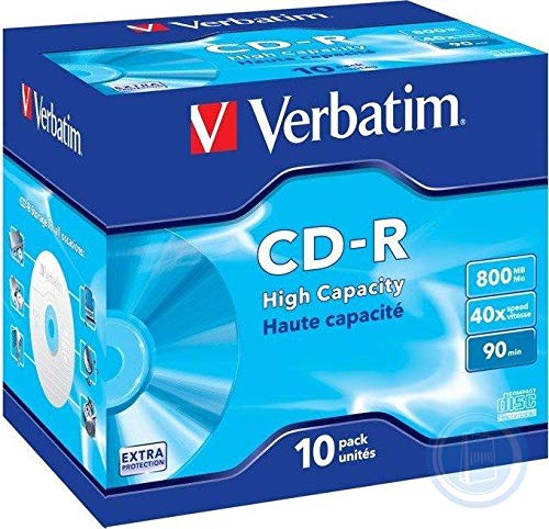 Verbatim 43427 CD-R 800MB 1peça(s) CD virgem Verbatim - Mídias vazias - 800MB, 1 peça, CD-R, 40x