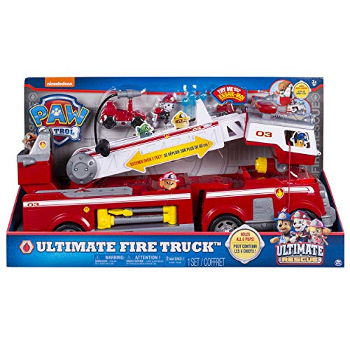Carro de Brincar SPIN MASTER Ultimate Rescue Fire Truck (Idade Mínima Recomendada: 3 anos) PAW PATROL - Veículos de brincar - bombeiro, lançadores de projéteis, efeitos sonoros, luminosos