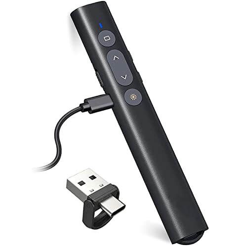 Apontador de Presenças HAMA USB/Tipo-C 2 em 1 (USB - Preto) Beisite - Apresentadores sem fio - usb tipo c, Windows 10, preto