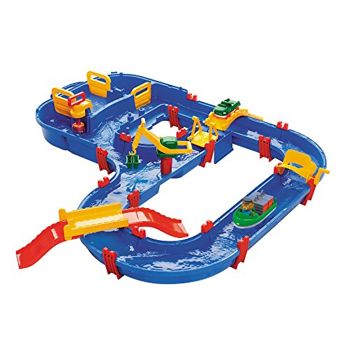 Saco de Praia SMoby 8700001528 | Azul, Amarelo Aquaplay - Brinquedos - anfíbio, rampa, grua, água