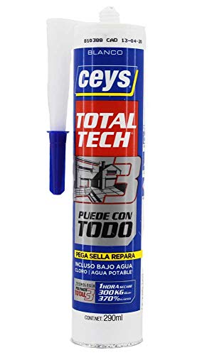 Recipiente para Alimentos CEYS MS-TECH (Branco) ceys - Cola e adesivos de hardware - branco, poliuretano, silicone, 290 ml