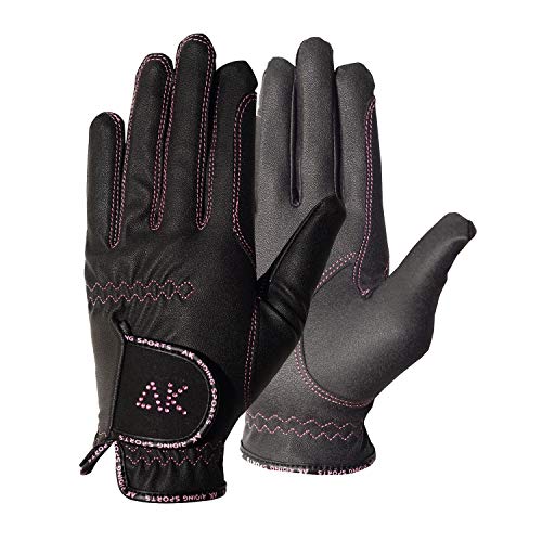 Luvas Unisexo AK Têxtil Stone Preto para Equitação (S) AK Riding Sports Ltd - Luvas e mitenes - poliuretano, preto, lavável à mão, secador