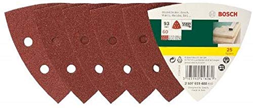 Conjunto de acessórios para lixadeiras Bosch 2 607 019 488 Bosch - Acessórios de rádio de comunicação - 25 folhas, lixar, 9,3 cm, 200 g