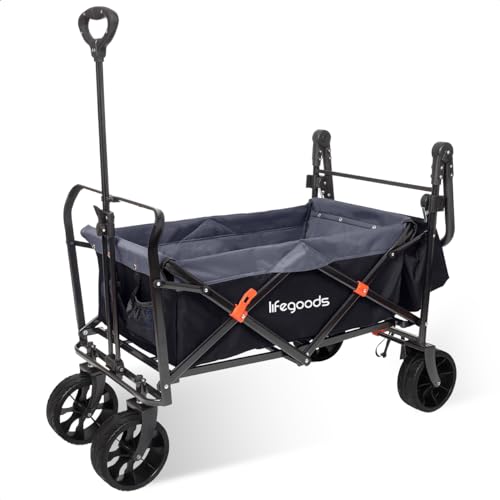 Carrinho Dobrável LIFE GOODS (Prateado - Poliéster - 43x33x34 cm) LifeGoods - Carrinhos de Brinquedo - dobrável, 120 kg, rola 360º, tampa removível