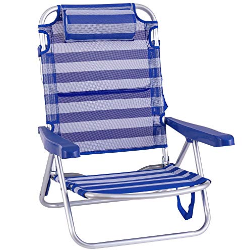 Cadeira de Praia LOLAHOME | Azul (Armazenamento e limpeza) LOLAhome - Móveis de exterior - azul, praia, armazenamento