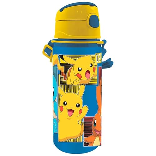 Garrafa de Alumínio POKEMON (600ml - Rosa) Kids Euroswan S.L. - Garrafas de água - alumínio, 600ml, rosa, tapão