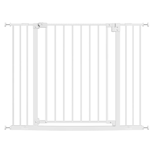 Porta de Segurança WOLTU para Bebé (Branco - 75x107cm) WOLTU - Móveis para bebês e crianças pequenas - segurança, dupla bloqueio, ajustável, compatível