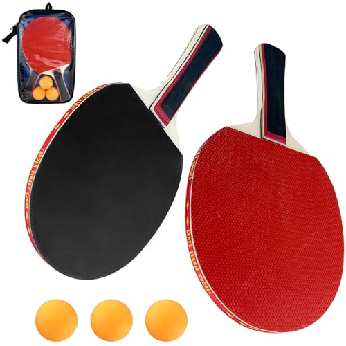 Conjunto de Raquetes GENTPOVTH com 2 Raquetes e 3 Bolas Gentpovth - Raquetes e conjuntos de ping pong - 2 raquetes, 3 bolas, bolsa de transporte