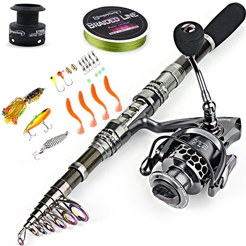 Conjunto de Pesca com Cana Telescópica e Bolsa SUGAYILANG Sougayilang - Varas de pesca - telescópica, bolsa
