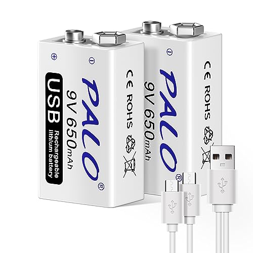 Bateria Recarregável PALO 2 Pack 9V (650 mAh) Palobatteryuk - Baterias - recarregável, 9V, 650mAh, pack