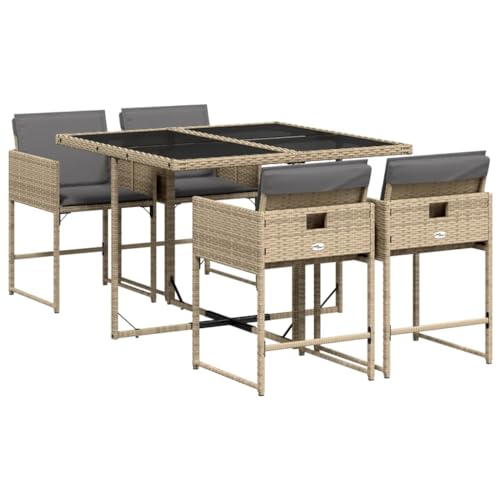 Conjunto de Refeição VidaXL | 87x67x75 cm - Bege vidaXL - Móveis de exterior - 87x67x75 cm, bege