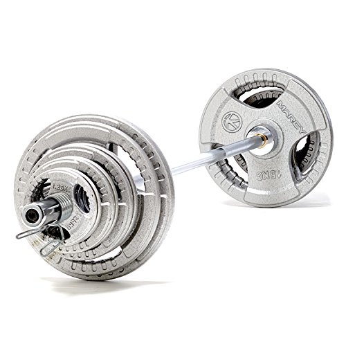 Barra Olímpica com Discos MARCY 10000945 (Prateado - 100 kg) Marcy - Exercício e fitness - prateado, 100 kg, discos