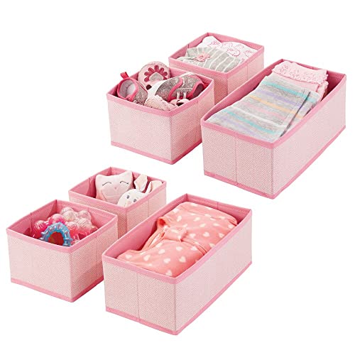 Caixa Organizadora MDESIGN 6 Unidades Rosa MetroDecor - Organizadores de utensílios e talheres - 6 unidades, dobrável, fibra sintética, rosa