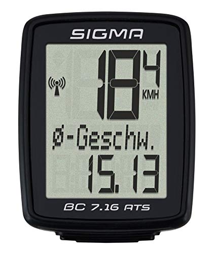 Pulseira Desportiva SIGMA SPORT BC 7.16 ATS (Bluetooth - Até 300 h de autonomia) Sigma - Computadores de bicicleta - pulseira desportiva, sigma sport bc 7.16 ats, bluetooth, velocidade real, distância percorrida, tempo total de pedalar