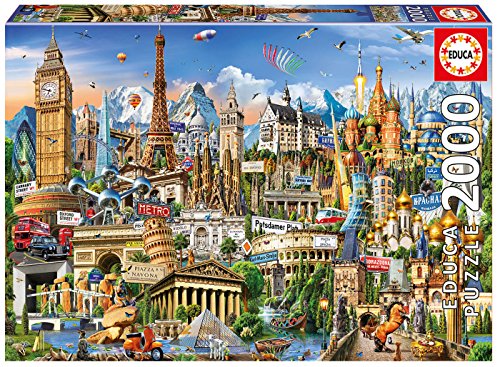 Puzzle 2D EDUCA Símbolos de la Europa (Idade Mínima: 12 - 2000 Peças) EDUCA - Quebra-cabeças de encaixar - puzzle 2d, educa, símbolos da europa, idade mínima 12, 2000 peças