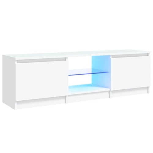 Móvel de TV VIDAXL com luzes LED (Branco - MDF - 120 x 30 x 35.5 cm) vidaXL - Centros de entretenimento e suportes de tv - luzes LED, MDF, 120x30x35.5 cm