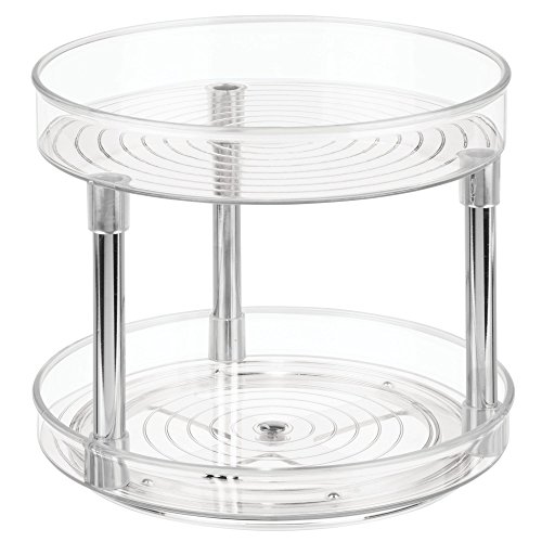 Prateleira de Armário Rotativa com 2 Níveis Transparente iDesign - Organizadores de cozinha - rotativa, 2 níveis, transparente